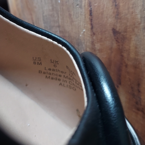 Black Leather Wedge Heels - Picture 7 of 7